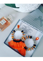 Obrázok pre Orandžové handmade náušnice